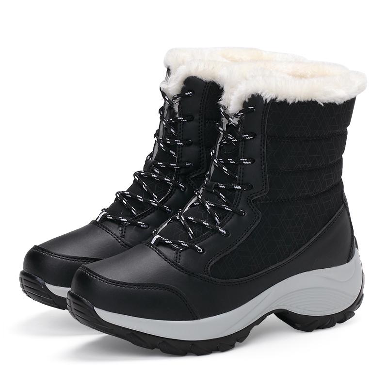Snow Boots Women's Boots Non-slip Women Winter Boots Fur Warm Ankle Boots For Women Down Waterproof Booties Botas Mujer