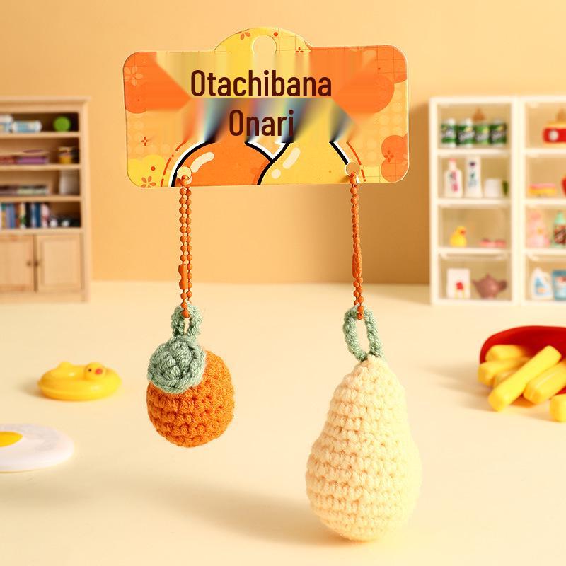 Шерстяной вязаный вручную плюшевый брелок-подвеска для сумки в виде бургера и картофеля фри