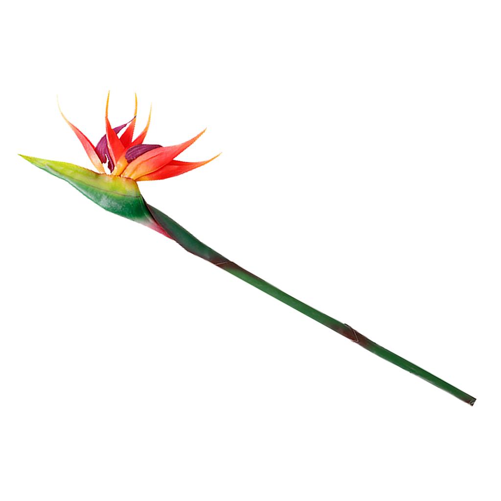Искусственные цветы Стрелиция Регина Постоянные Реалистичные Декоративные Искусственные Растения Райский Цветок для Дома Закат Красный