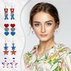 День независимости Америки, красные, белые и синие полосы, Техасская любовь, пятиконечная звезда, США, серьги-крючки, маленькие серьги, серьги