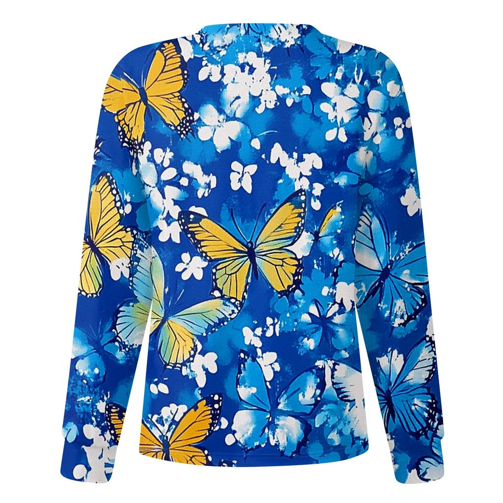 Женский повседневный однобортный однобортный защитная одежда с длинными рукавами и цветочным принтом, кардиган, топ