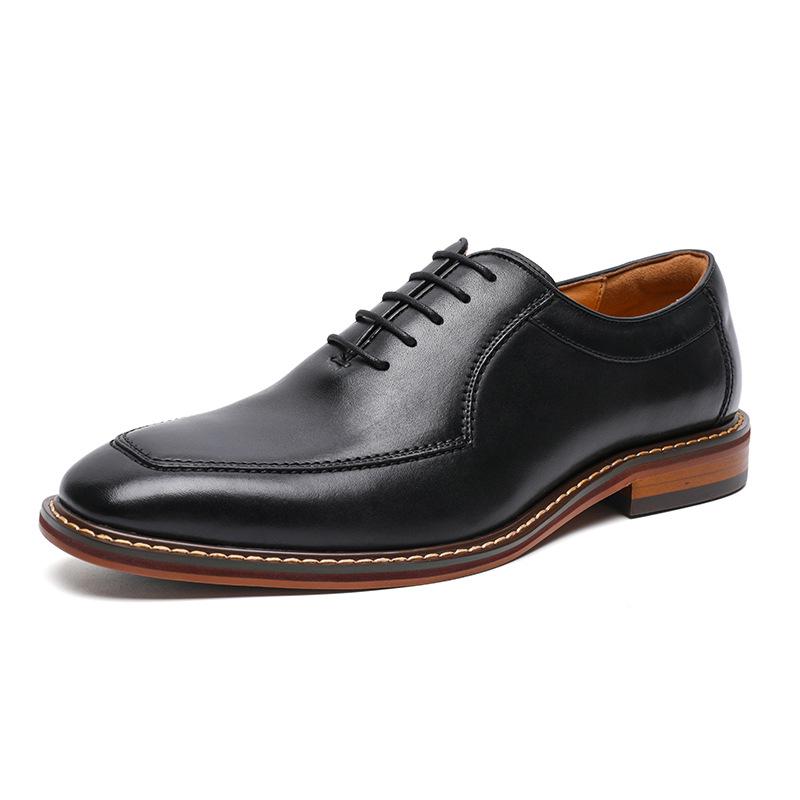 Leather Shoes Men's Genuine Leather First Layer Cowhide Handmade Men's Leather Shoes Business Dress Men's Shoes Oxford Shoes Retro Shoes Extra Larg