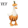 Outdoor Yard Decorations Halloween Figurines Table Decor, Cute Ghost Duck Ornament, Resin Statue Miniature Garden Ornaments Figurine for Centerpiece