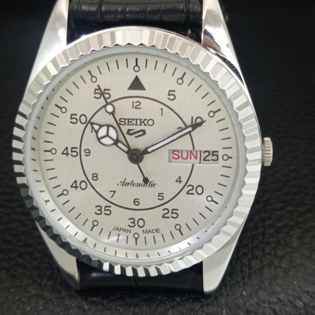 ЯПОНСКИЕ ВИНТАЖНЫЕ ОТРЕМОНТИРОВАННЫЕ МУЖСКИЕ СЕРЕБРИСТЫЕ ЧАСЫ SEIKO 5 АВТОМАТИЧЕСКИЕ 6309A a442923-1