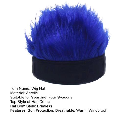 Новинка, козырек из искусственных волос для мужчин, регулируемая шляпа с шипами для парика с острыми короткими волосами, уличная хип-хоп-шляпа для фестивалей, вечеринок