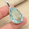 Ограненный Аква Апатит Драгоценный Камень Стерлингового Серебра 925 Кулон Ручной Работы Женские Ювелирные Изделия