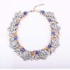 Colored Gemstone Drill Short Collarbone Exaggerated Necklace Vintage Women'S Jewelry