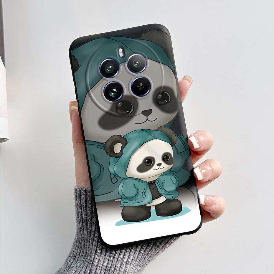 Чехол для OPPO Realme 12 Pro Realme 12 Pro Plus + 5G RMX3840 Чехол для телефона Милый Кролик Панда Задняя Матовая Мягкая Защитная Крышка Fundas