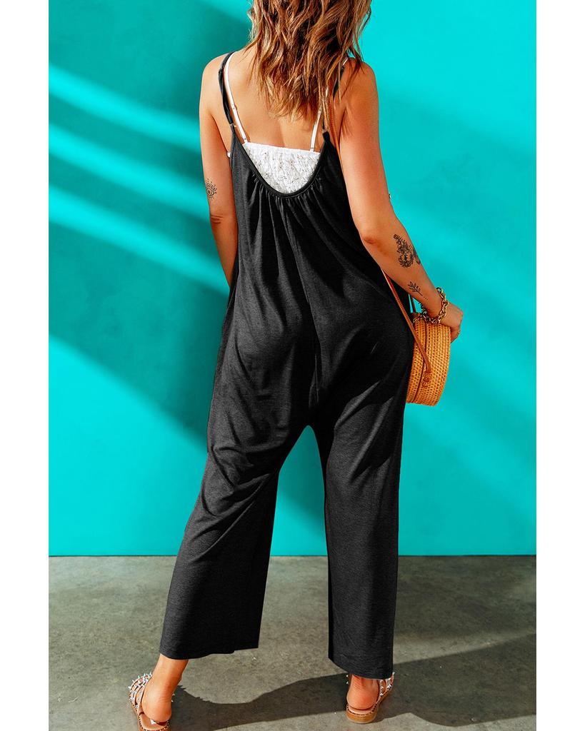 Azura Exchange Комбинезон с широкими штанинами и карманами на тонких бретельках