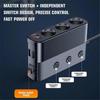 1Pc 2023 Upgrade 7-in-1 12V/24V 128W Car Socket Distributor QC3.0 Fast Charger with 2 USB Ports & 1 Type-c Port