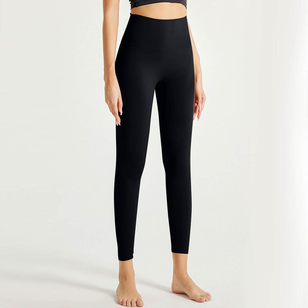 Женские модные однотонные штаны для йоги с высокой талией, узкие спортивные штаны для фитнеса