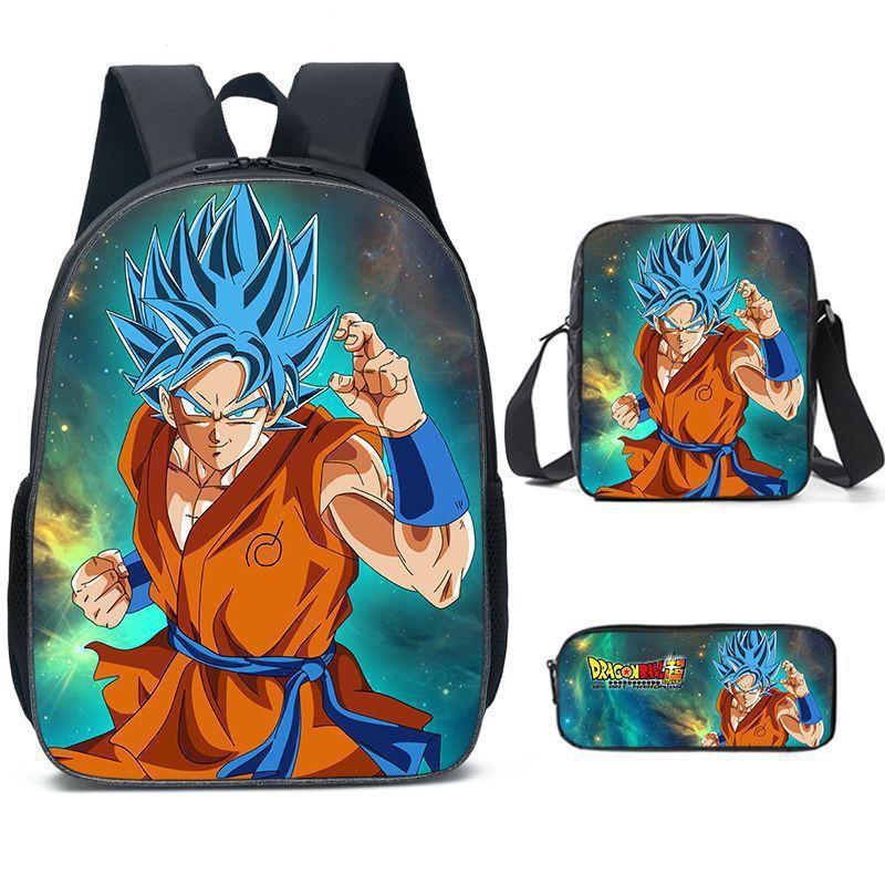 Dragon Ball Kids Backpack Set With Breathable Oxford Fabric For School Use
