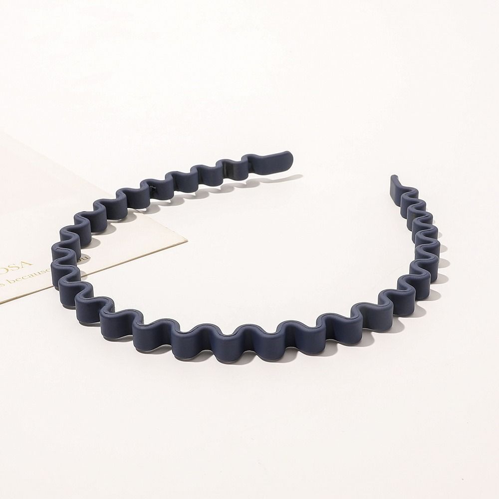 Solid Color Teeth Wave Hair Hoop Headdress Non-slip Hairband Teeth Matte Hair Hoop Outdoor