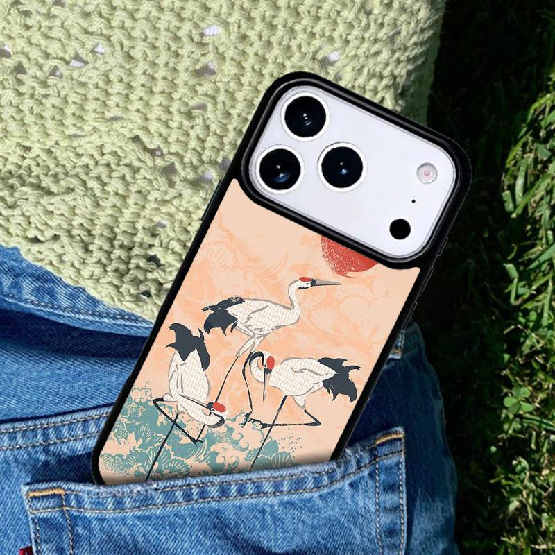Мягкий чехол для телефона с изображением Красноголового журавля для iPhone 17 AIR 16 Pro Max 15 14 Pro 11 12 13 Ударопрочный силиконовый чехол