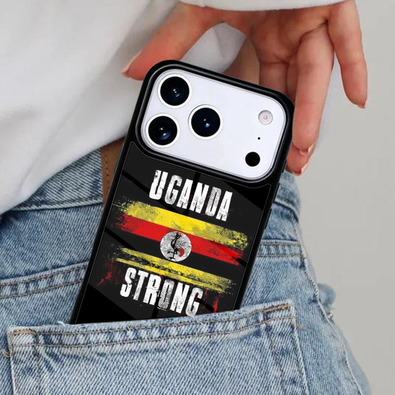 Flag of Uganda Phone Case for iPhone 16e 15 14 13 12 17 Pro Max Plus Air 17pro Cover Coque