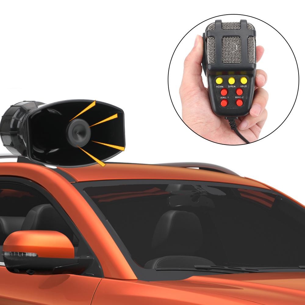Автомобильные динамики-гудки Громкие 12В 100Вт Автомобильная аварийная сигнализация Полицейская сирена Воздушный гудок Мегафон Тон Микрофон PA-система Аварийный усилитель Клаксон