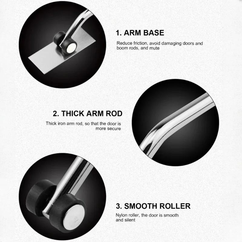 Полностью черный/серебристый квадратный автоматический доводчик двери пружинный механизм закрывания двери с регулируемым усилием преобразует распашные двери в самозакрывающиеся