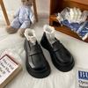 Британский стиль ретро-лоферы с круглым носком студенческие туфли на плоской подошве с толстой подошвой Lolita jk маленькие кожаные туфли женские одинарные туфли