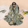 Women Silk Scarf Vincent Van Gogh Oil Painting Apricots Print Shawls Wraps Foulard Femme Long Bandanas Lady Hijab Stole 180*90Cm