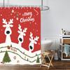 1 шт. Рождественская перфорированная водонепроницаемая занавеска для душа с принтом оленя, приватная, разных размеров, подвесная занавеска, 12 крючков, простая установка