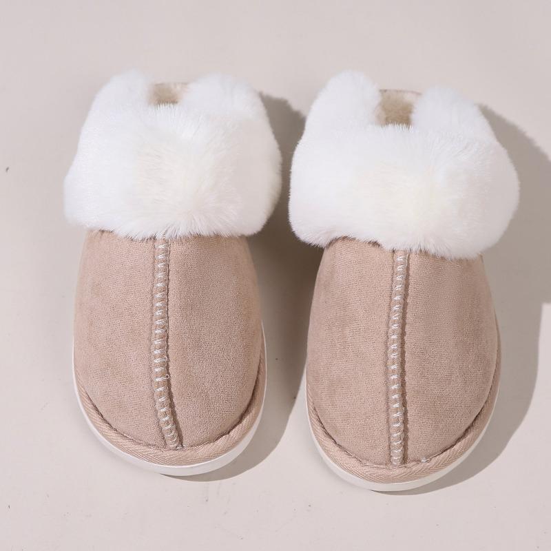 Cotton Slippers Women's Autumn and Winter Plush Home Fluff Mop Head Indoor Non-slip Home Cotton Slippers