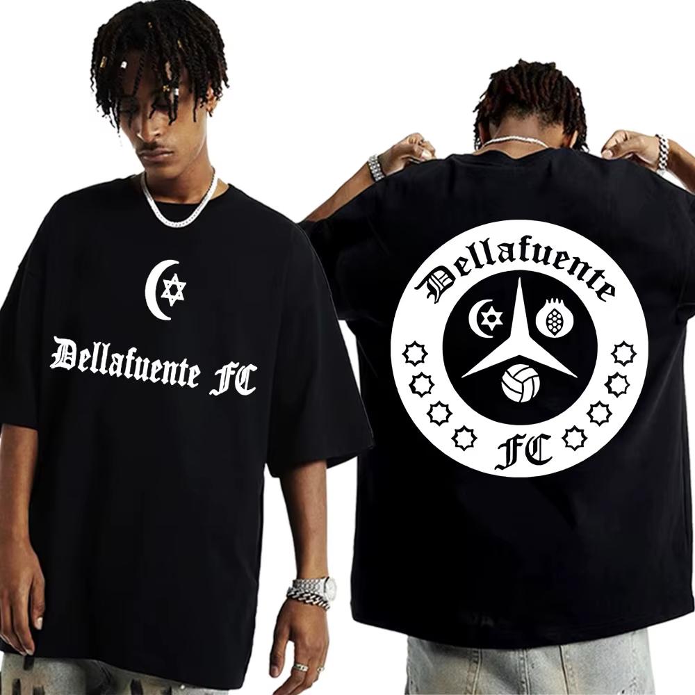 Rapper Dellafuente 2025 Tour T-Shirt Unisex Short Sleeve T-shirts  Round Neck Tee Streetwear Oversize Big Plus Size Men Clothing