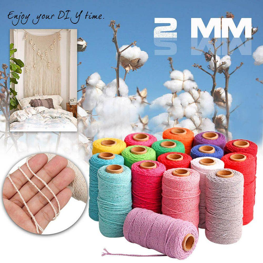 Multicolor 100m Long/100Yard Crafts Macrame DIY Twisted Cord Cotton Rope Home Textiles Linen String