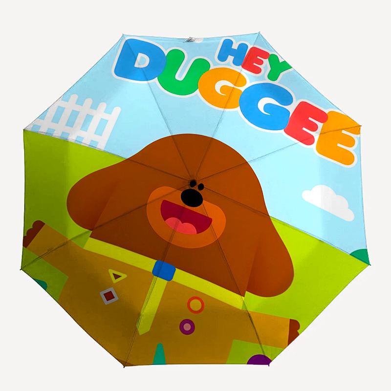 Hey Duggee, Children's Show Automatic Opening and Closing, 8 rib Structure Portable Umbrella, Suitable for Men and Women in All Seasons Per