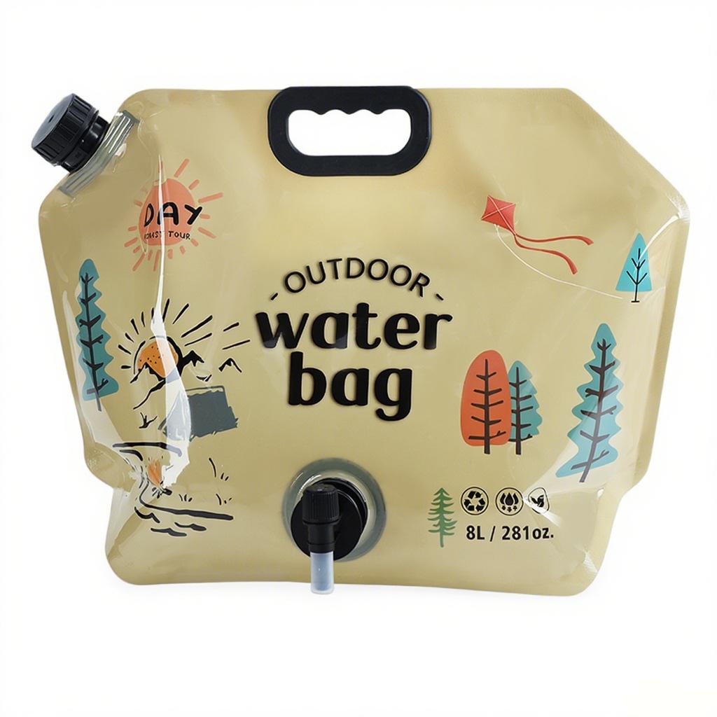 Portable Water Storage Bag, Foldable, Outdoor Sports Camping, Large Capacity, Mountain Climbing, Water Tap, Plastic Bucket, Thickened Water Bag