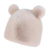 Шапка с ушками маленького медведя, плюшевая шапка из искусственного норкового флиса, универсальная женская шапка-бини