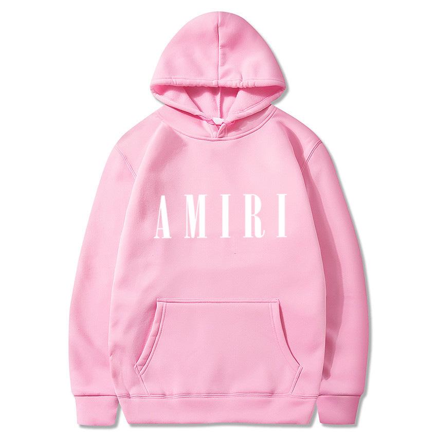 Amiri Print Unisex Casual Hoodie - Trendy Loose Fit Sweatshirt