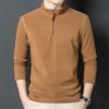 Men's Autumn and Winter New Fleece Men's Hoodie Half High Neck Thick Long Sleeve Undershirt Men