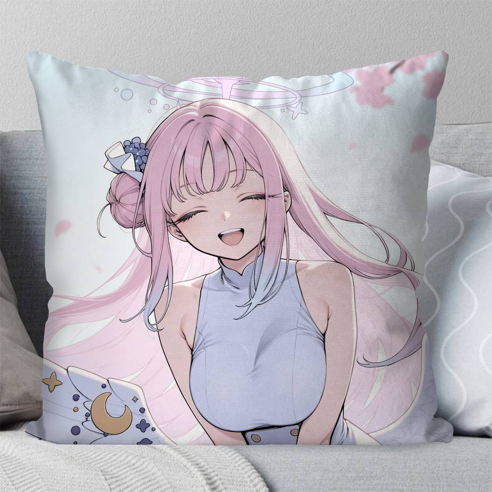 Misono Mika Anime Bblue Archive Pillow Case Fashion Square Pillowcase Bedroom Sofa Room Ins Decoration Leisure