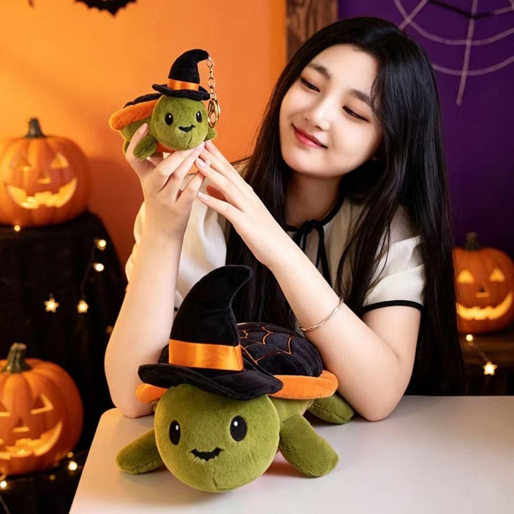 Non-Slip Bottom Witch Hat Turtle Plush Toy Soft Plush Turtle Plush Toy Bedroom Decoration
