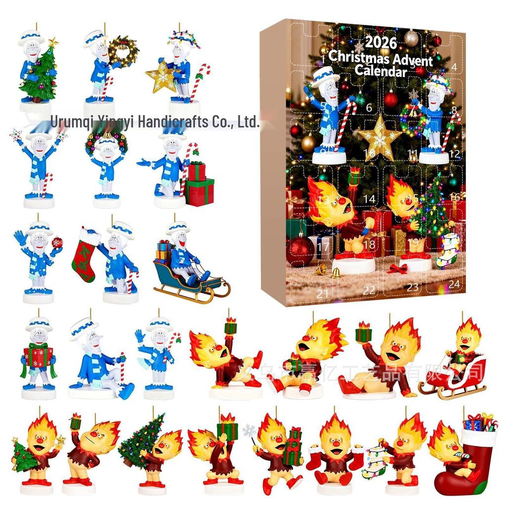 2026 Highland Cattle Acrylic Box Holiday Countdown Calendar