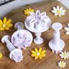 4 шт. DIY Украшение для торта Маргаритка Цветок Форма для мастики Форма для печенья Форма для вырубки Плунжерная форма