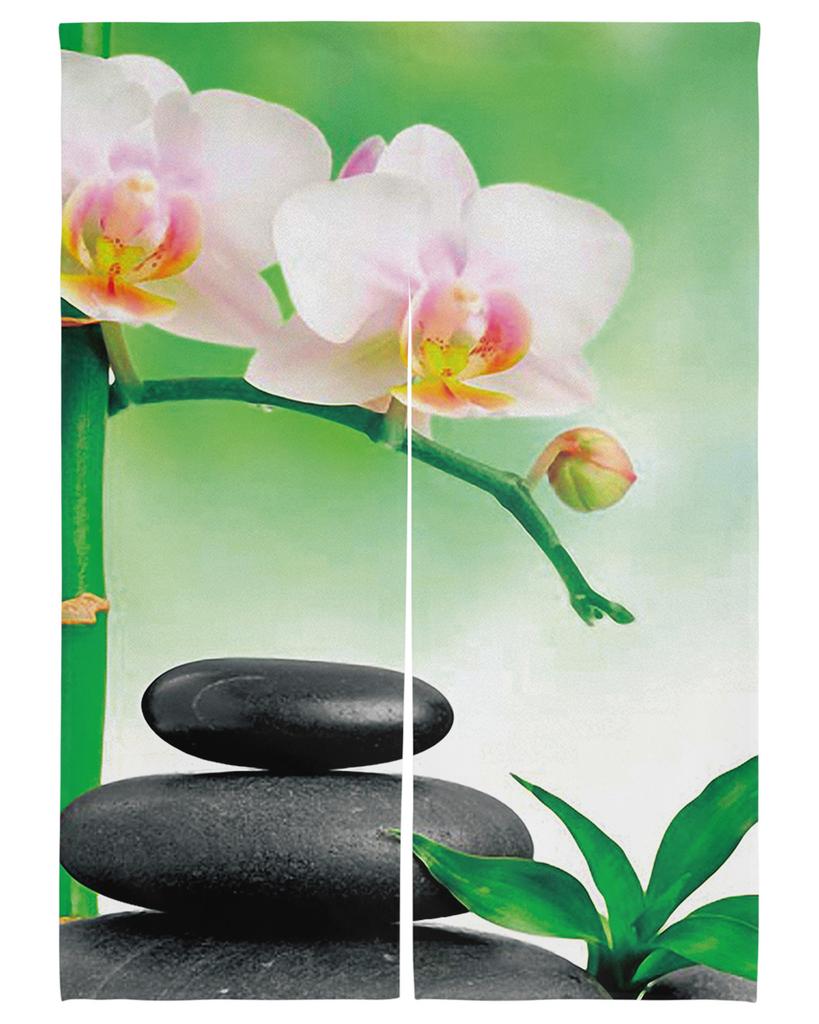 Zen Stone Bamboo Door Curta Entrance Hanging Half-Curtain Japanese Style Bedroom Partition Drapes Kitchen Doorway Curta