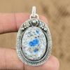 K2 Jasper Gemstone Art Deco Flower Handcrafted Pendant Jewelry Sterling Silver