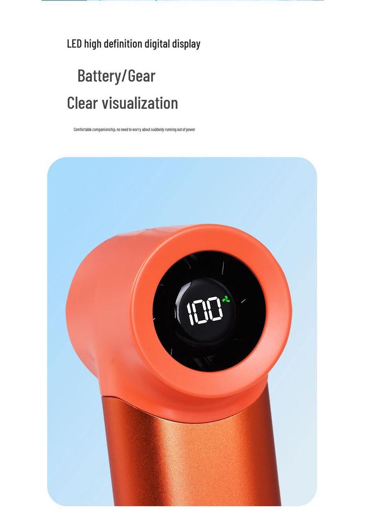 Portable High-Speed Mini Fan with LED Display and 100 Adjustable Speeds