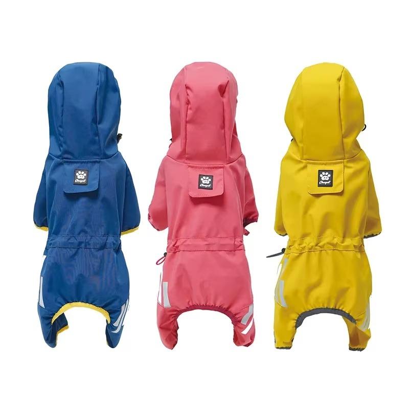 Dog Raincoat 1PC Cats and Dogs Can Be Towed Color Blocking Summer Breathable Rain Poncho Small and Medium Dogs Pet Supplies