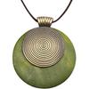 Leather Necklace for Women Boho Choker Necklace Long Cord Leather Pendant Bohemian Neckalce Vintage Alloy Pendant Leather Rope Necklace Wooden