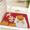Коврик для пола с рисунком из мультфильма, устойчивый к пятнам, проволочное кольцо с красным новогодним котом, безопасный коврик для входа и выхода