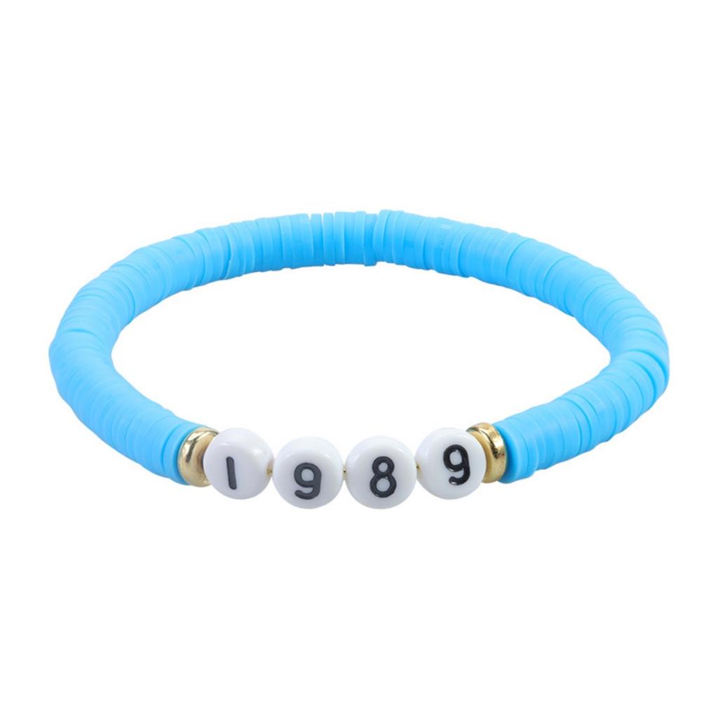 Буквенно-цифровой браслет 1989 года из мягкой керамики, цветные универсальные украшения