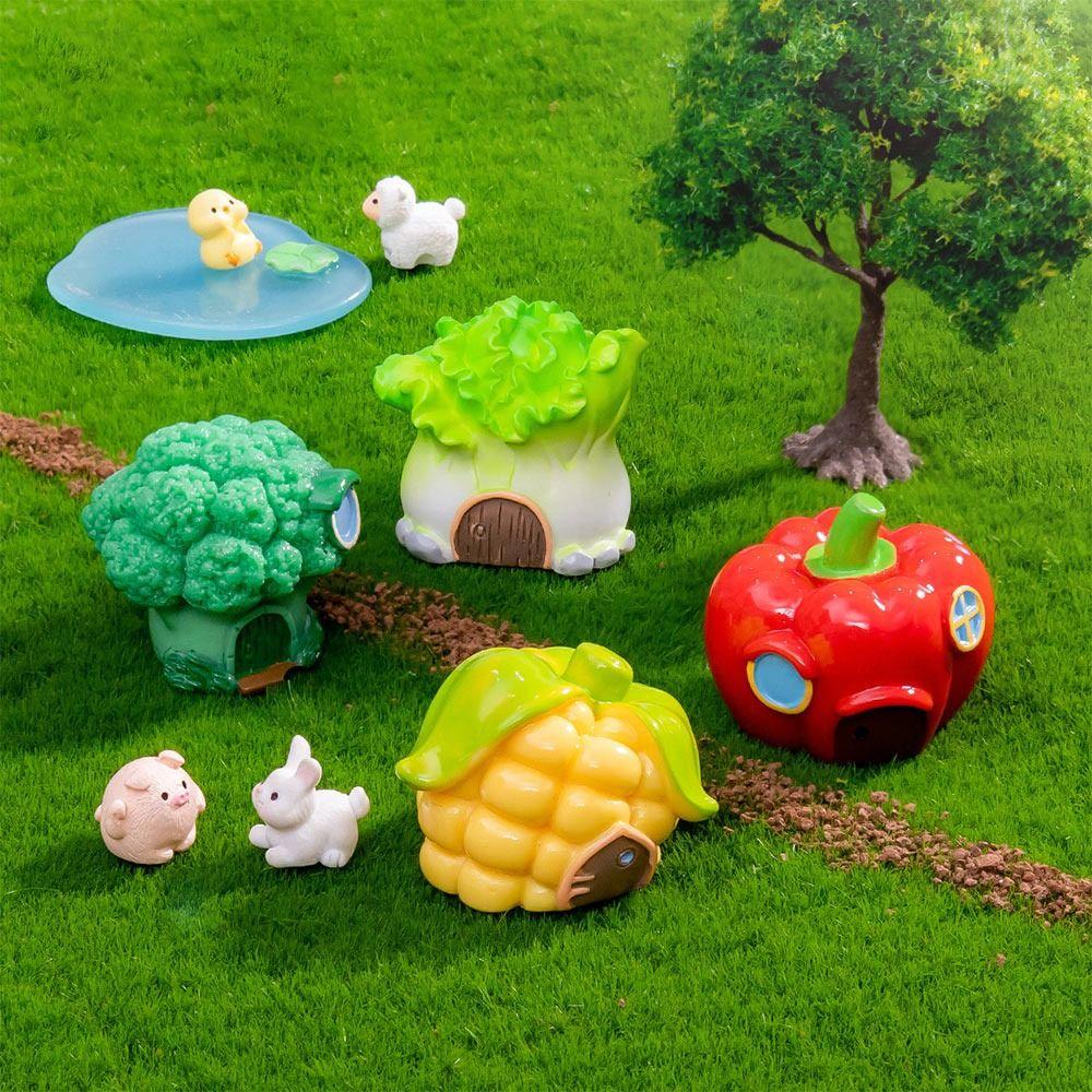 Micro Landscape Cartoon Vegetable House Multicolor Desktop Knick-knack Creative Fairy Tale House
