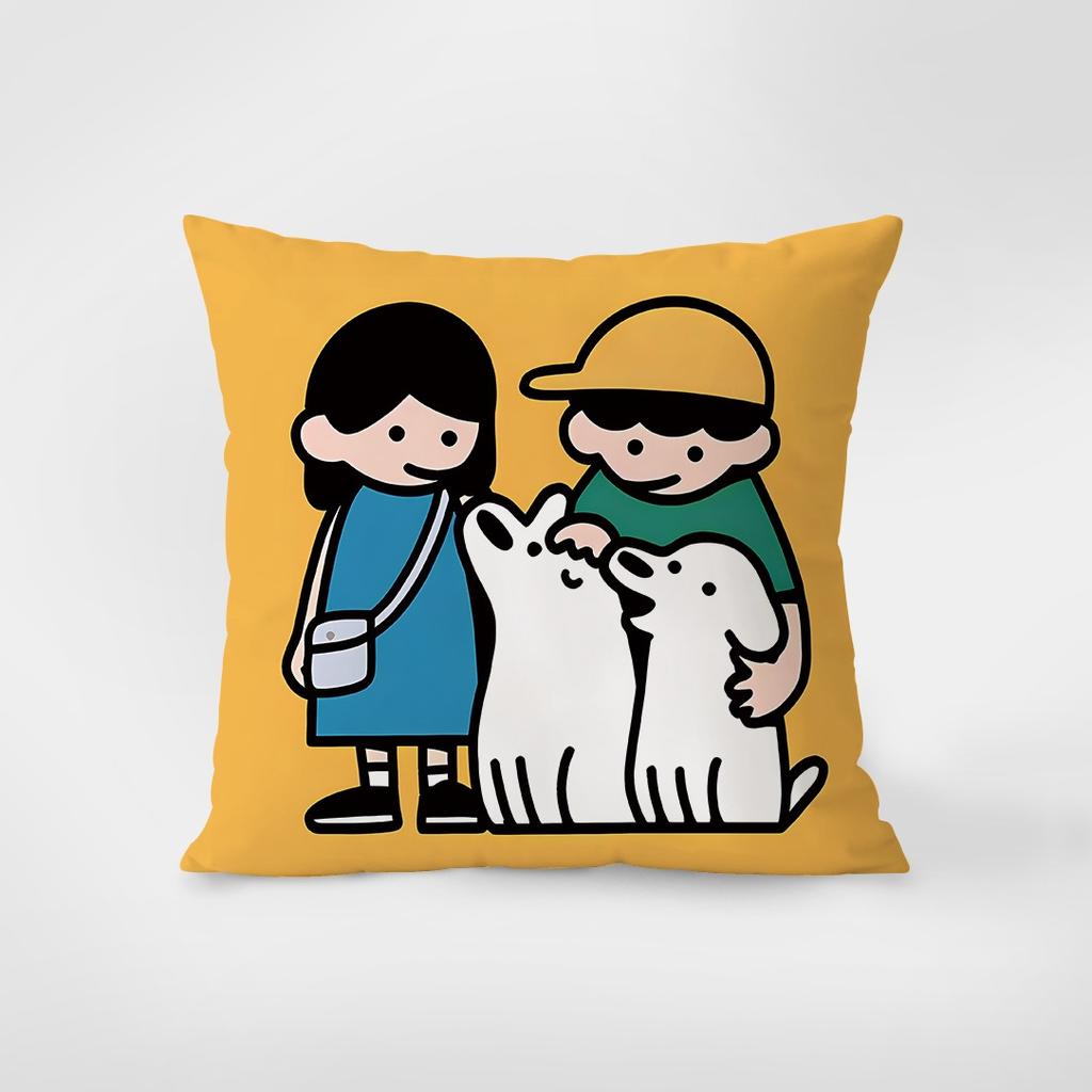 Cartoon Cute Dog Pillowcase Interior Decoration Office Living Room Home Pillowcase