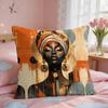Abstract Ethnic African Bohemian Cushion Cover Short Plush Pillow Case Room Sofa Cushion Covers Home Decor Funda