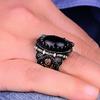 Роскошное мужское кольцо с ониксом - уникальный анатолийский дизайн, ремешок ручной работы из турецкого серебра 925 пробы, эффектные украшения для мужчин