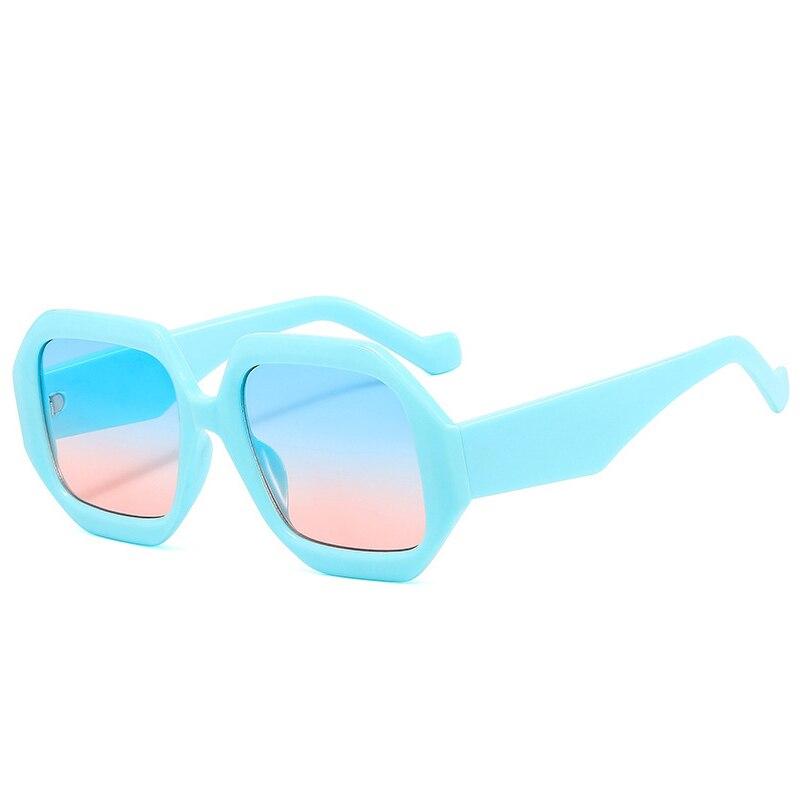 SO & EI Ins популярные модные многоугольные квадратные женские солнцезащитные очки оттенка UV400 трендовые мужские ретро синие розовые солнцезащитные очки с градиентом
