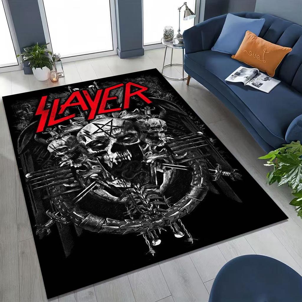 Ковер-ковер с изображением черепа, арт для хэви-метал рок-группы Slayer, для спальни, гостиной, дивана, домашний придверный коврик, декор, большой нескользящий коврик для пола