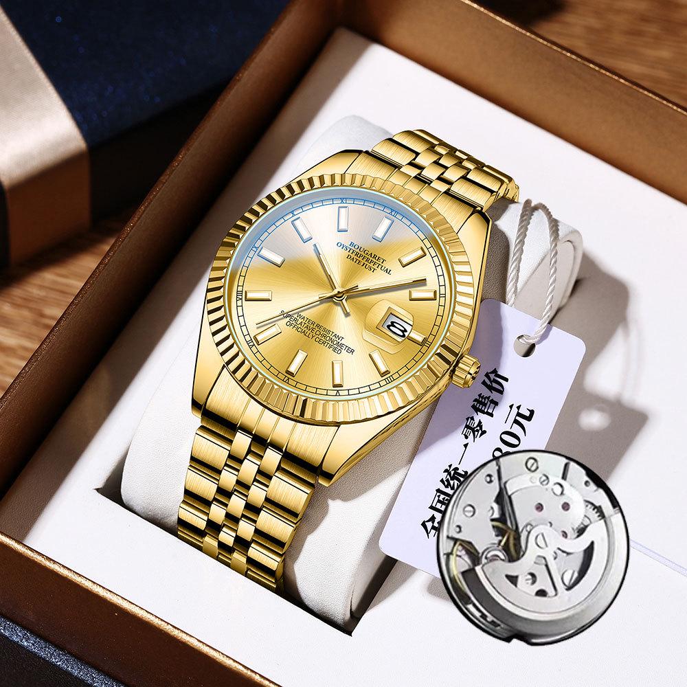 Bugare Men's Waterproof Luminous Automatic Watch - Anti-Counterfeit Technology